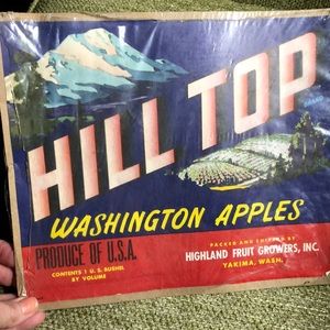 Vintage advertising sign Hilltop Washington apples